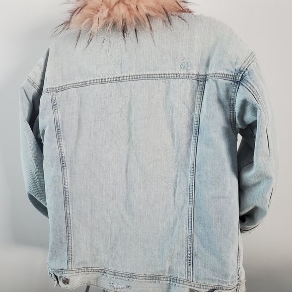 AMERICAN EAGLE faux fur lined Jean jacket - Picture 3 of 11